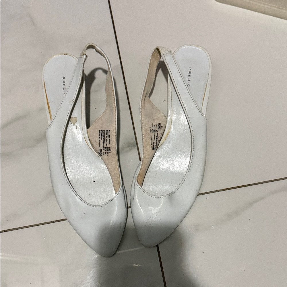Predictions Classic White Slingback Flats